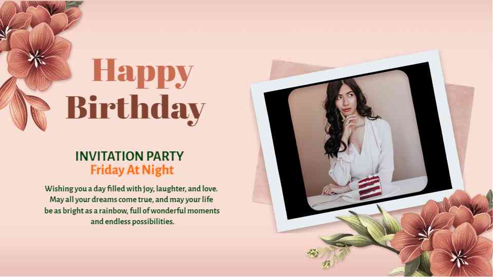 Elegant Floral Birthday Celebration Template