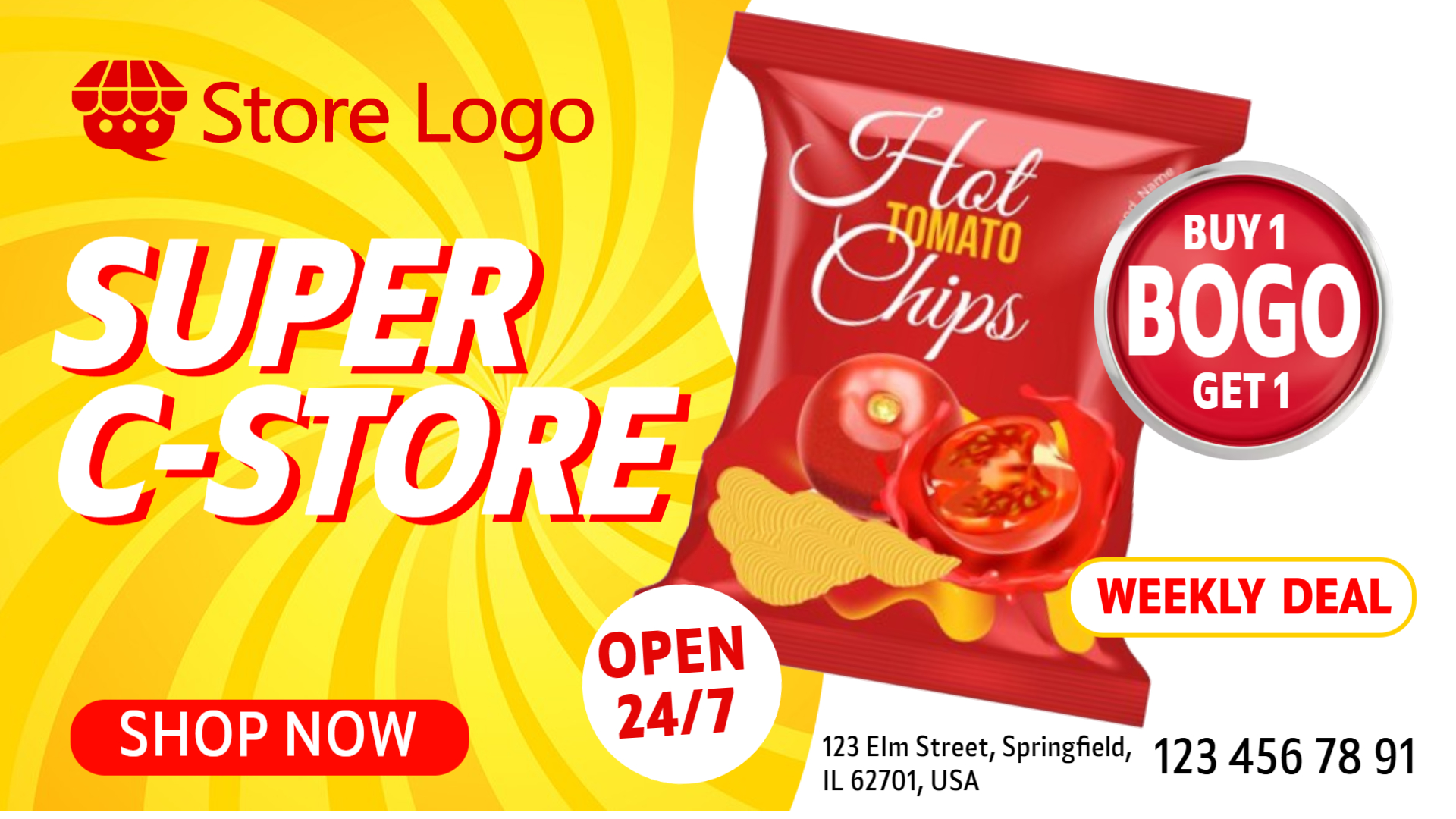 C-Store Weekly Deals Template – Modern Signage Design