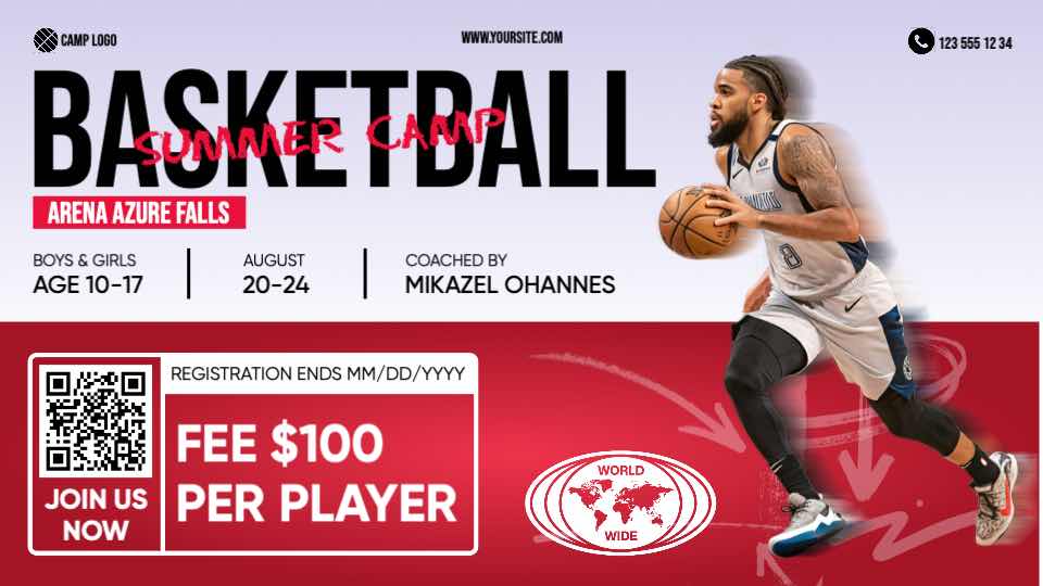 Basketball Camp Registration Flyer