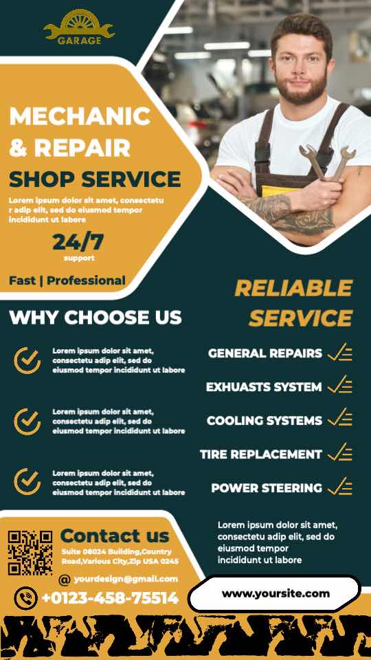 Reliable Auto Repair & Maintenance Flyer