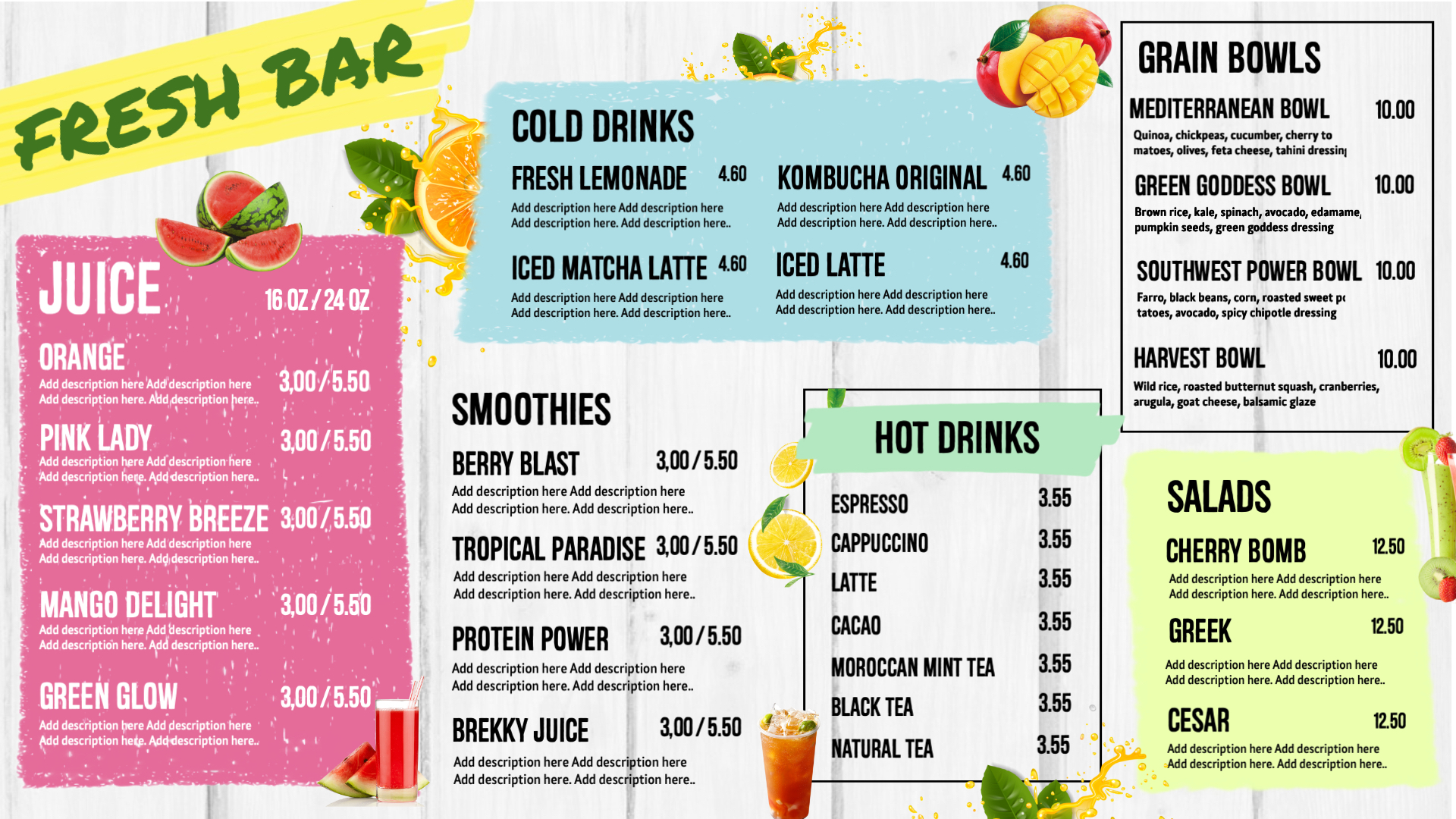 Fresh Bar Digital Signage Classic
