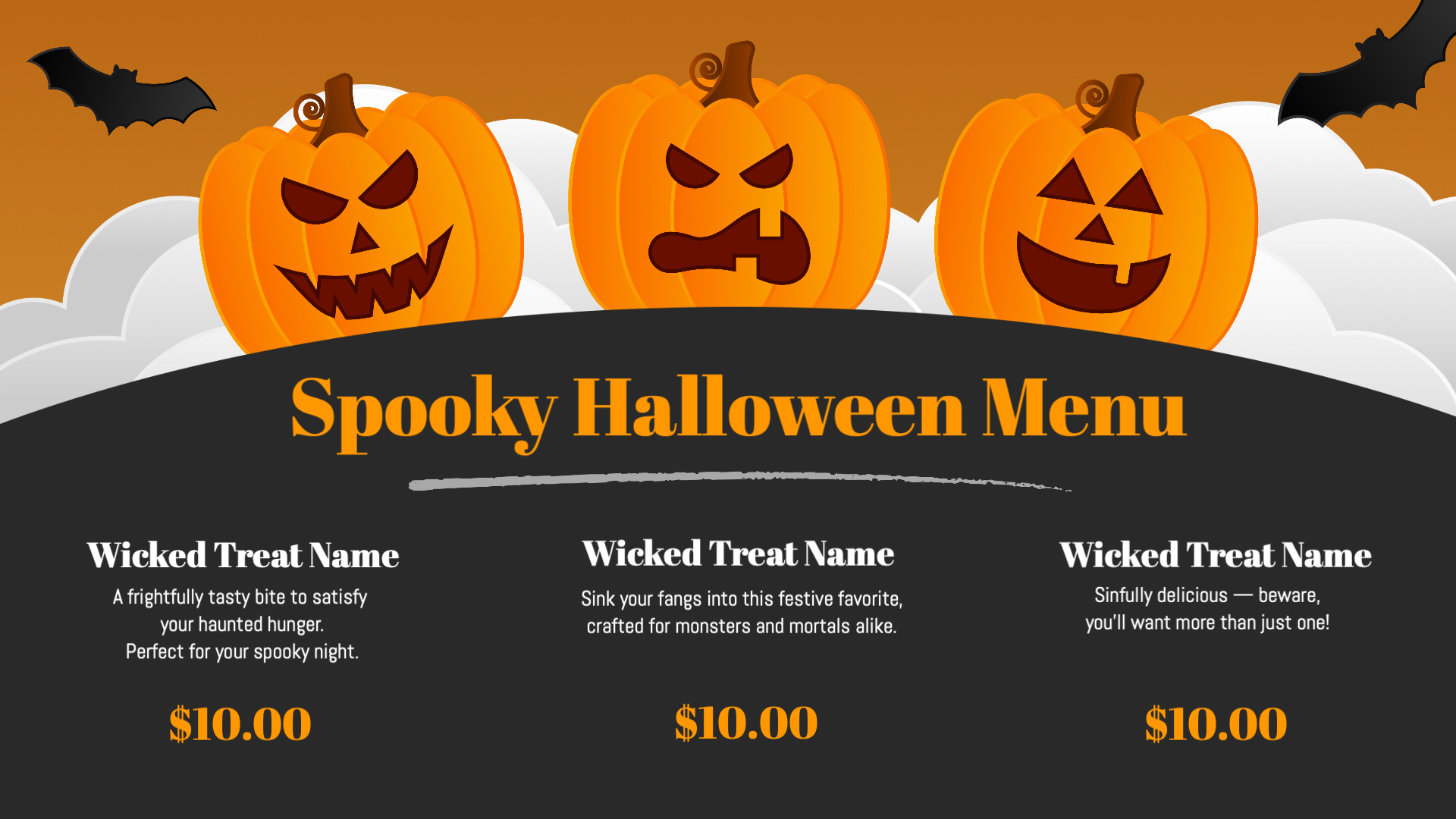 Halloween Menu Digital Signage Festive