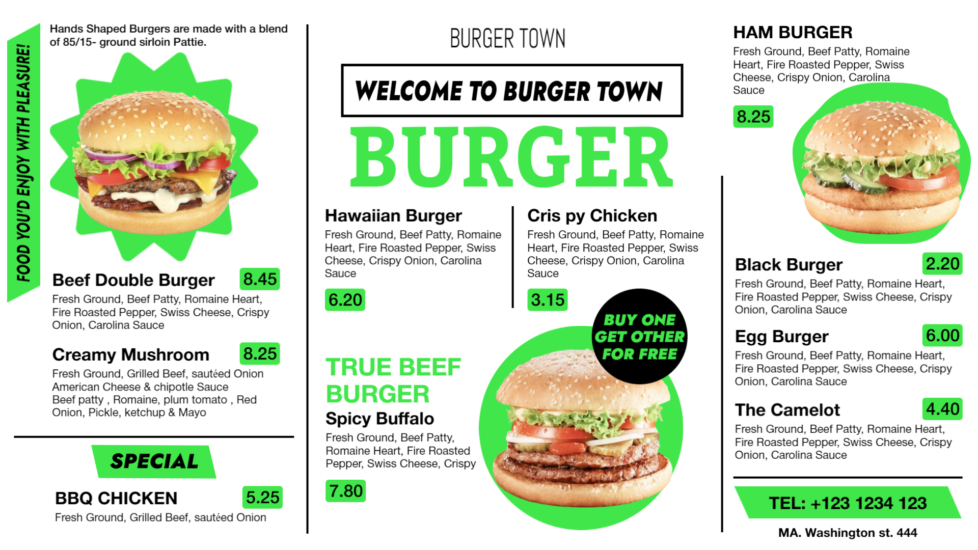 Burger Menu Board Flyer Templates
