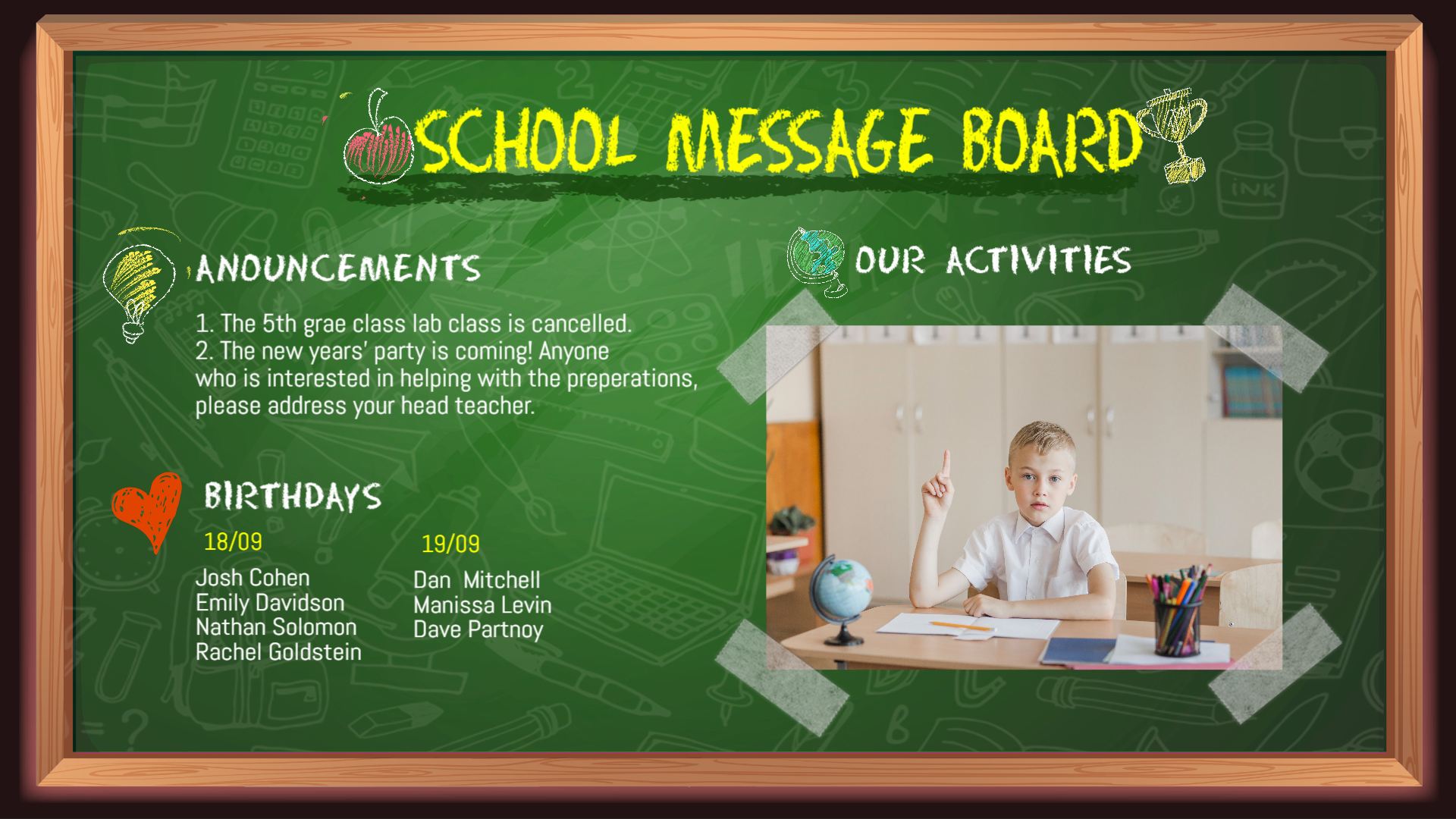 Interactive School Bulletin Board