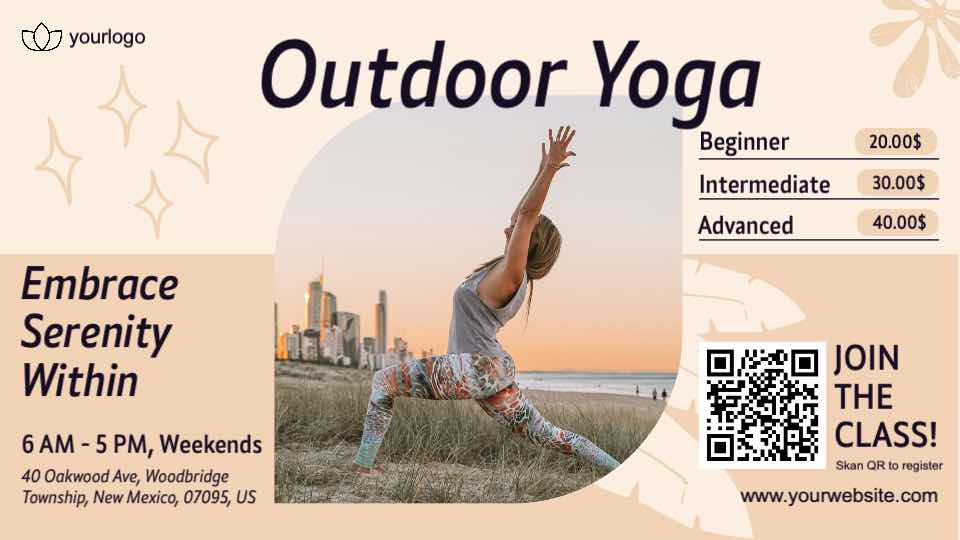 Serenity Outdoor Yoga Invitation