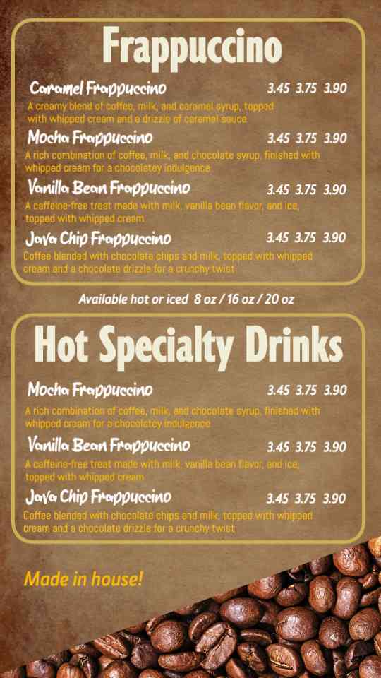 Signature Coffee & Frappé Display