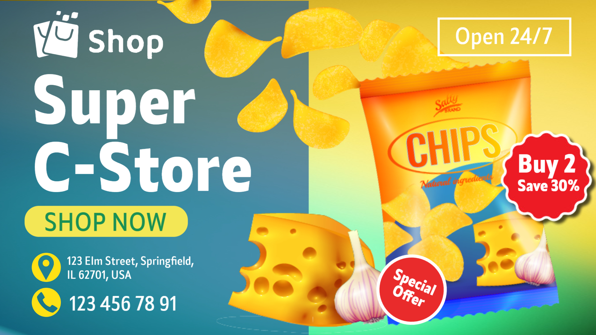 Store Promo Poster Template – Best Deals & Discounts Design