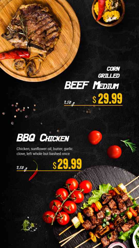 Rustic Flame-Grilled Menu