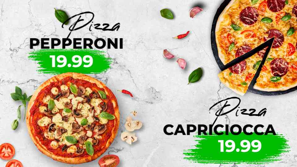 Dual Pizza Promo Board