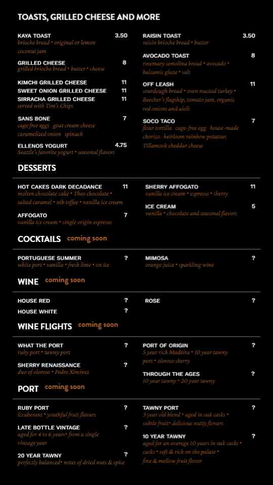 Artisan Bistro & Coffeehouse Menu