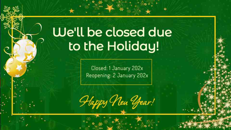 New Year Holiday Closure Announcement
