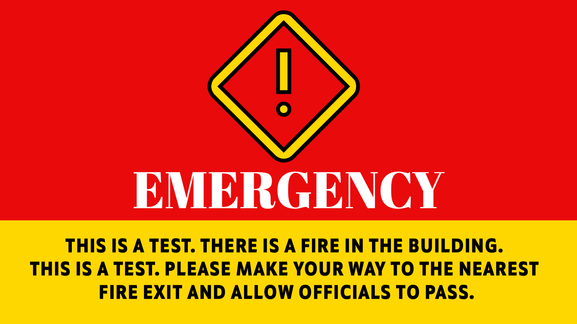 Critical Emergency Warning Notification