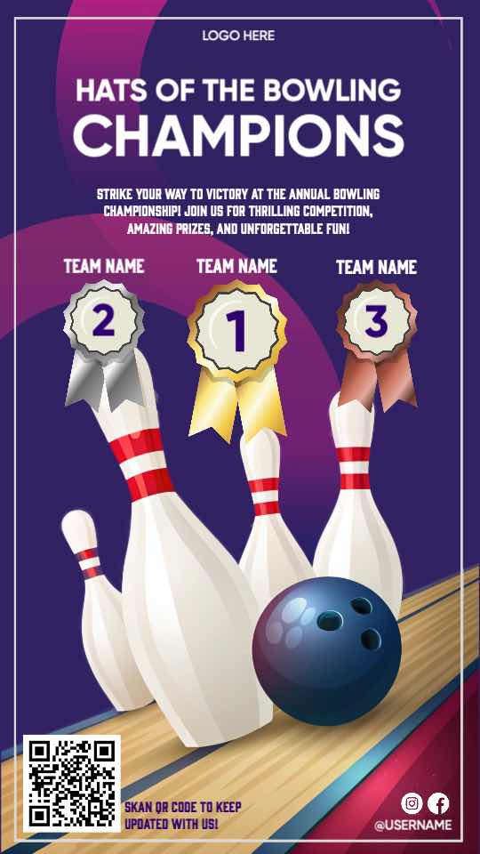 Bowling Tournament Championship Poster