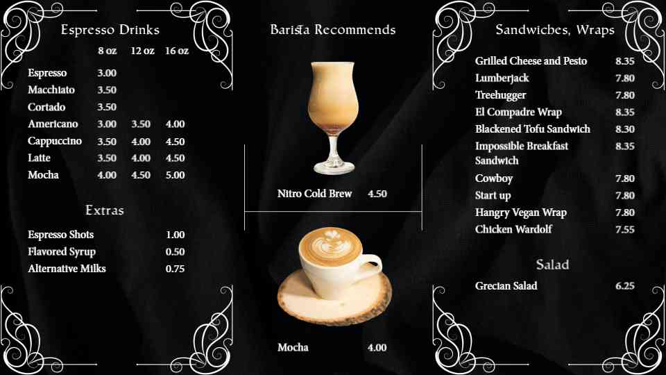 Grand Café Royale Menu