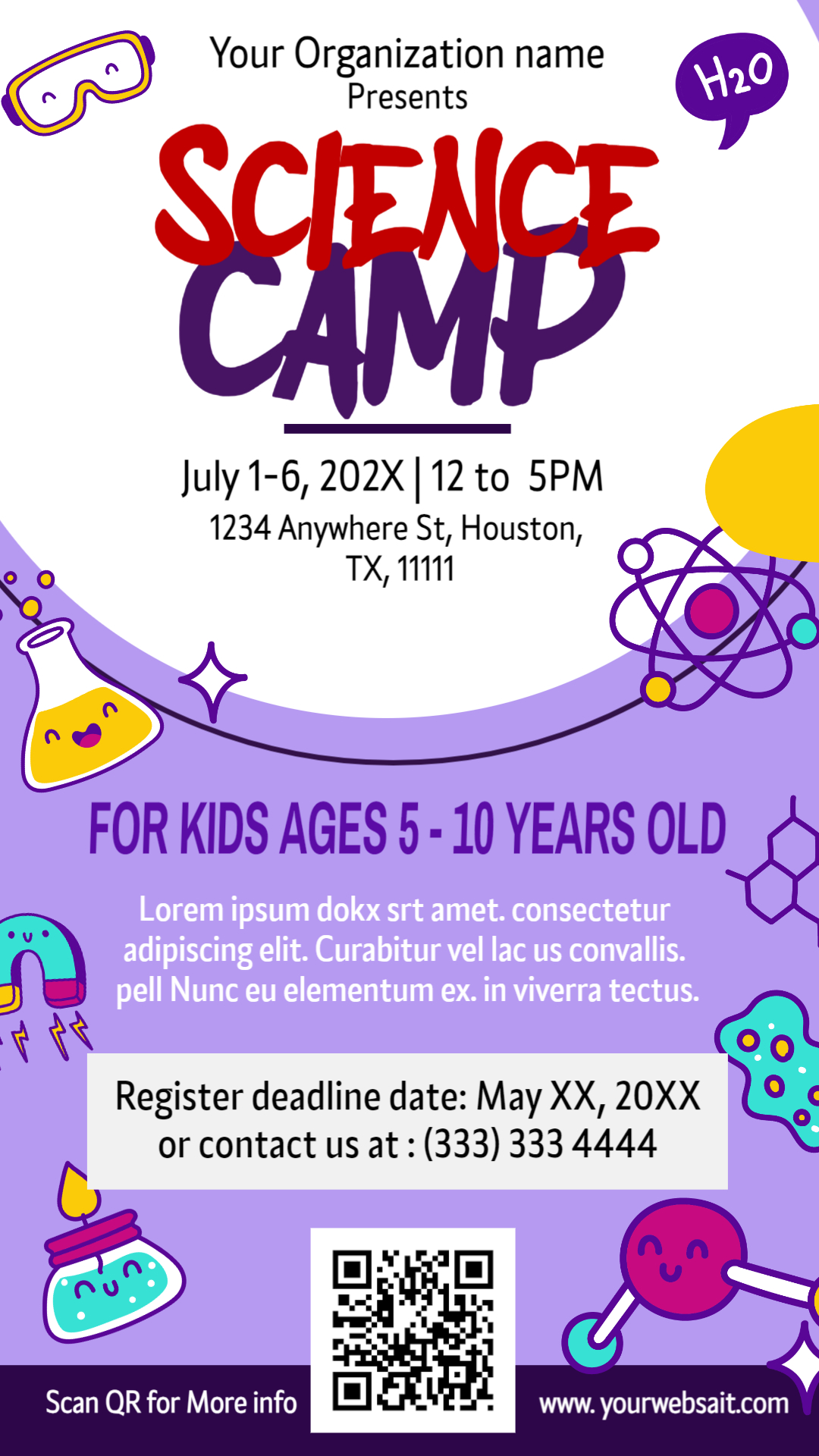 Creative Science Camp Registration Flyer – Fun Learning for Kids