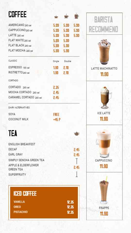 Barista Picks & Specialty Coffee Menu