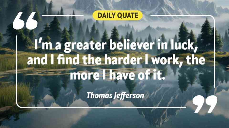 Hard Work Brings Luck Quote Template