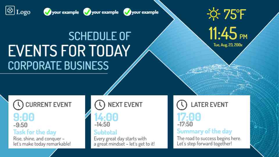 Corporate Event Schedule Display