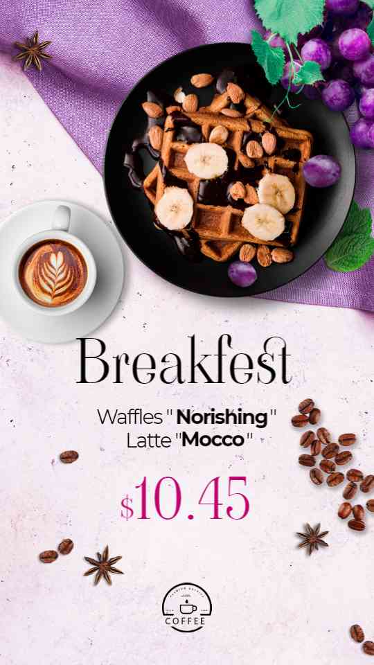 Breakfast Bliss Waffle & Coffee Menu