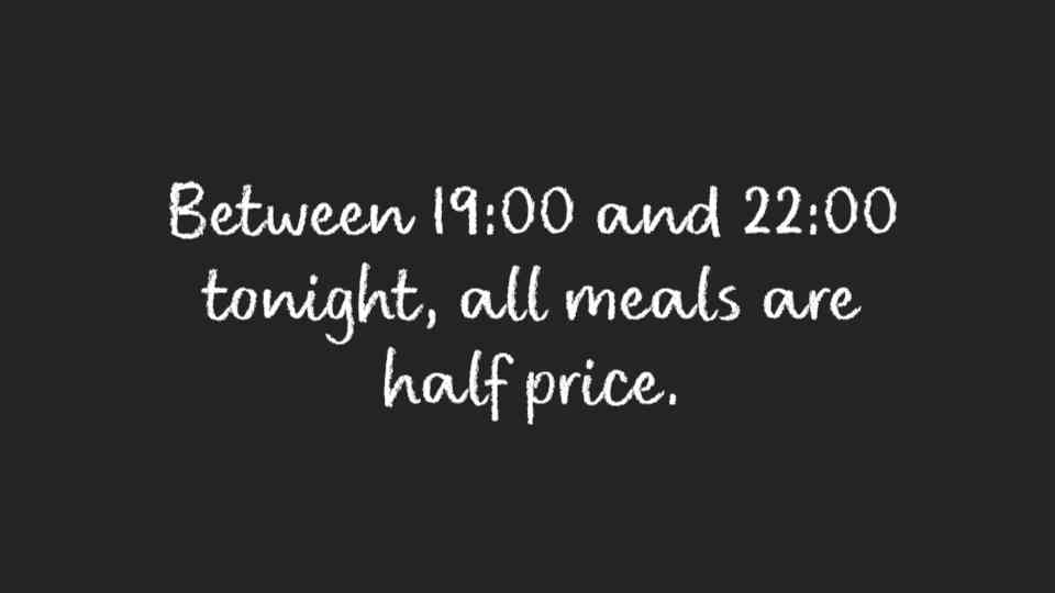 Happy Hour Meal Promotion Board
