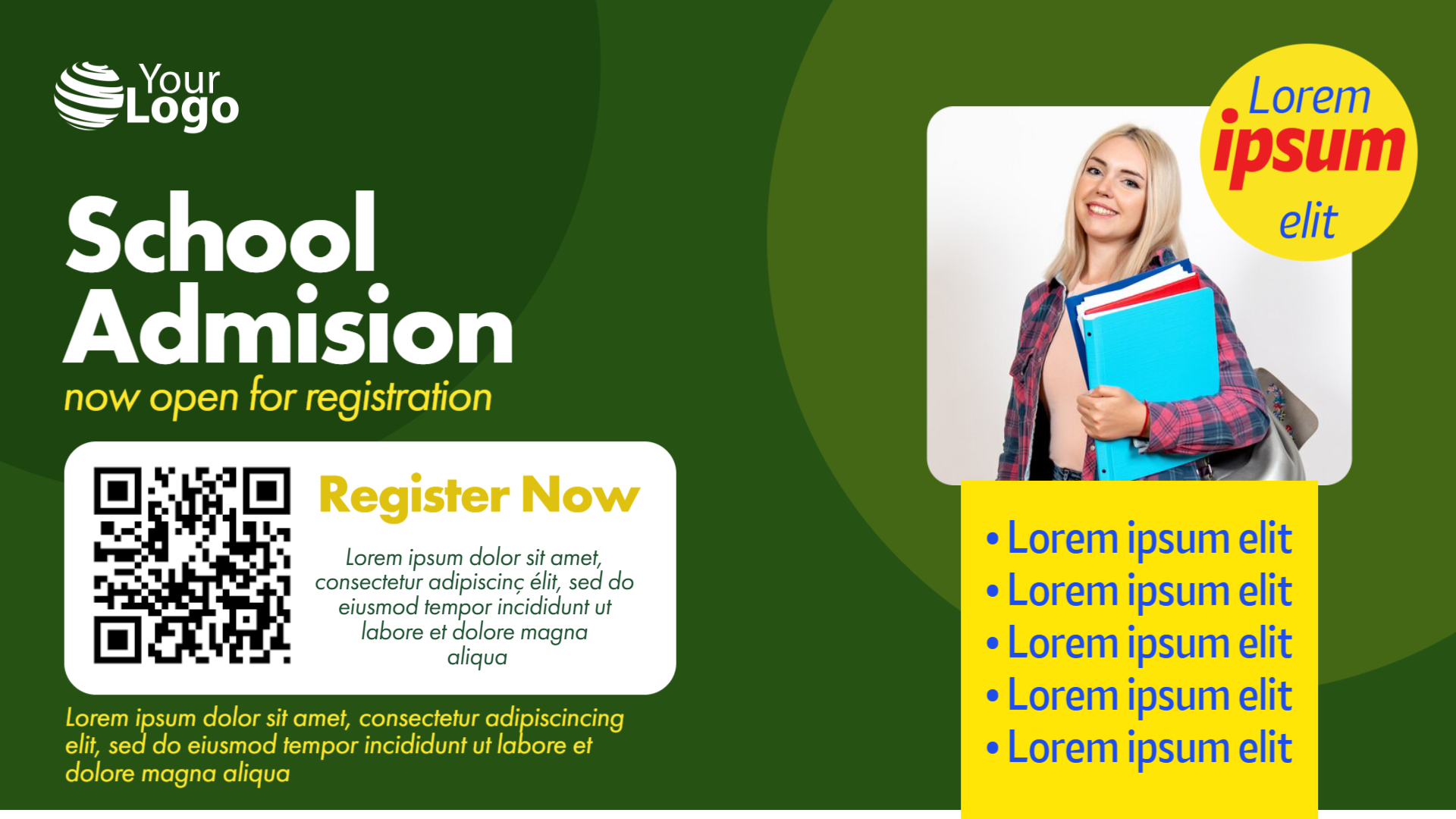 School Enrollment Open House Flyer
