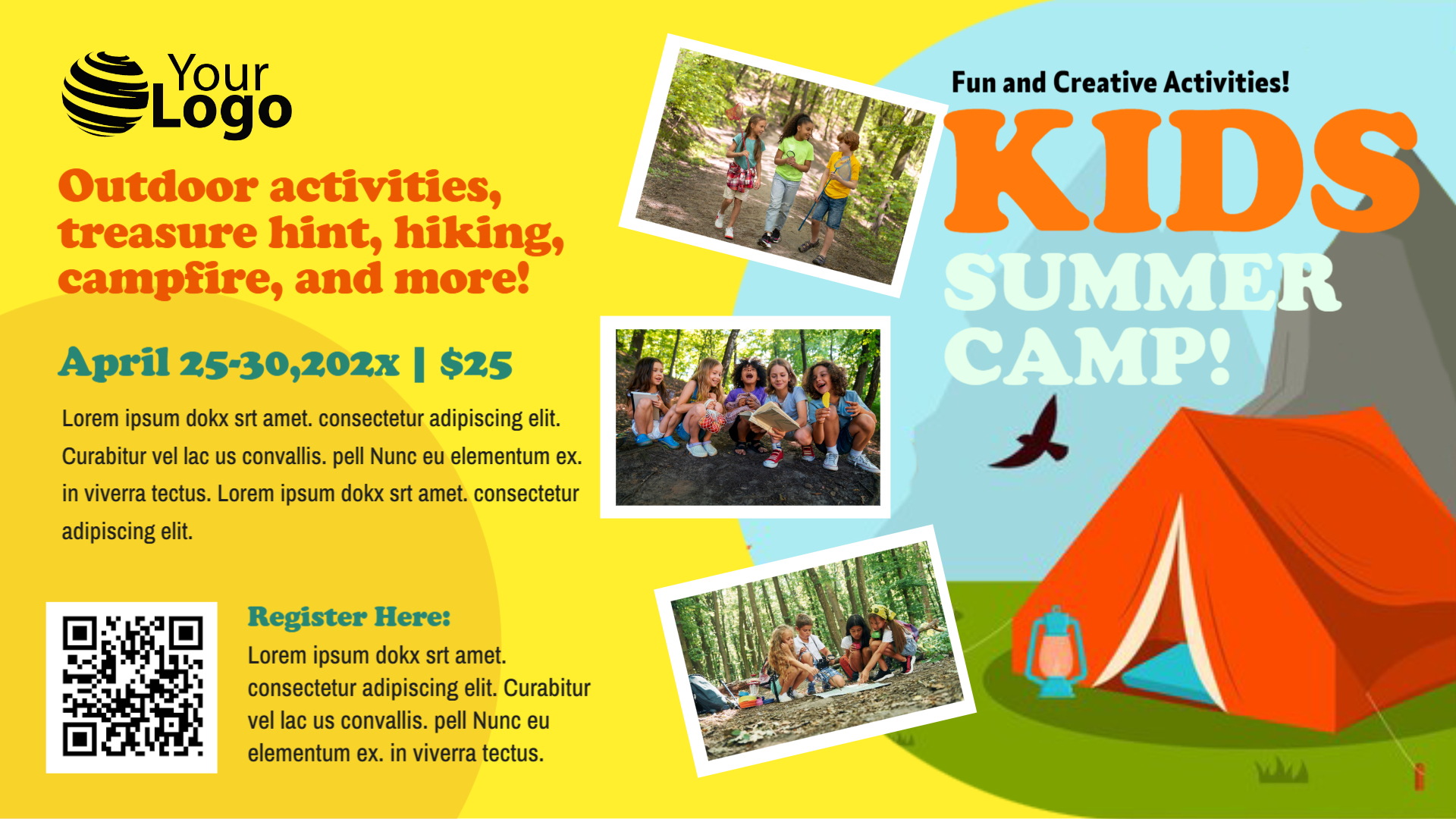 Adventure Kids Summer Camp Registration Flyer