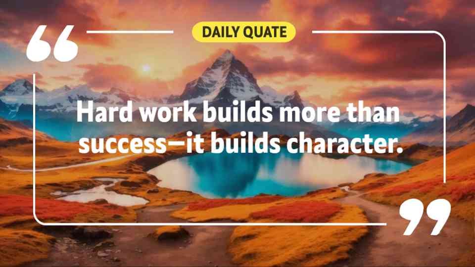 Character Through Hard Work Quote Template