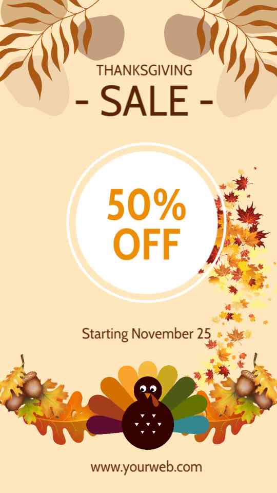 Editable Thanksgiving Sale Promotion Template