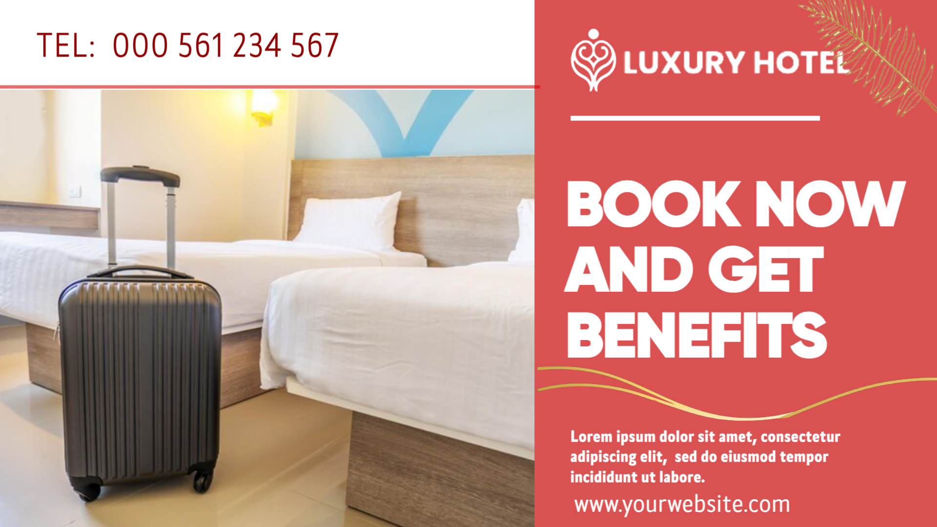 Resort Style Hotel Digital Sign Template – Relaxation & Comfort