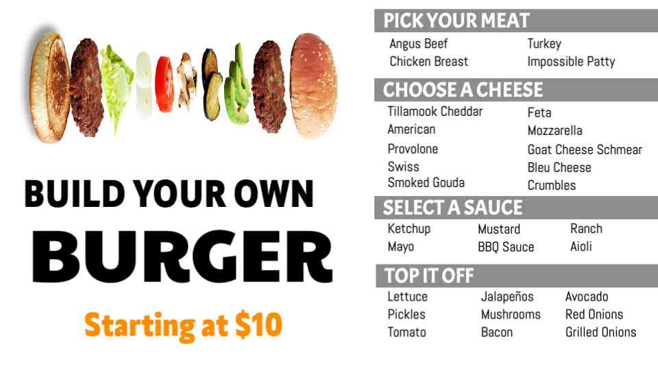 Build-Your-Own Burger Menu Display
