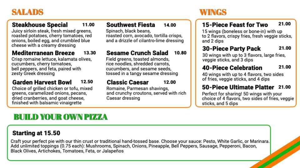 Pizzeria & Deli Specials Menu