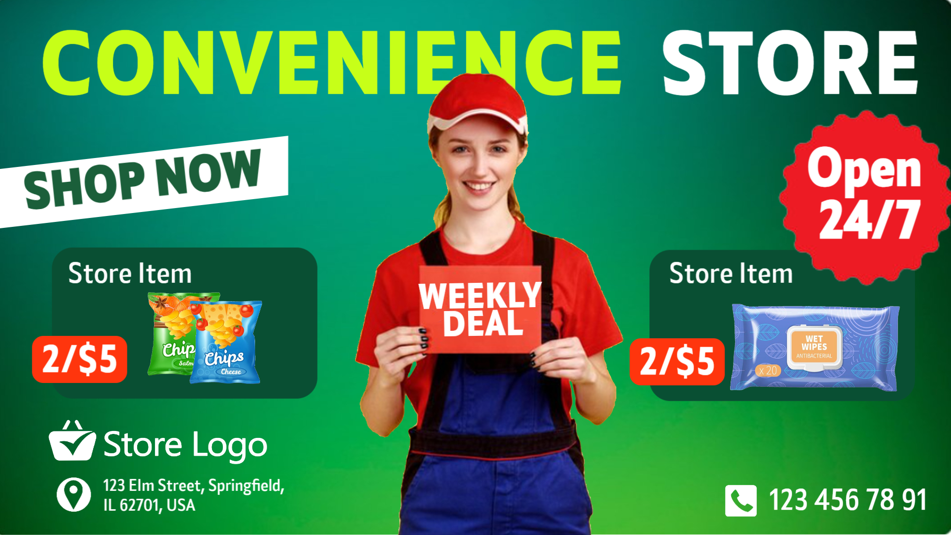 Grocery Store Digital Sign Template – 50% Off Sale Layout (Copy)