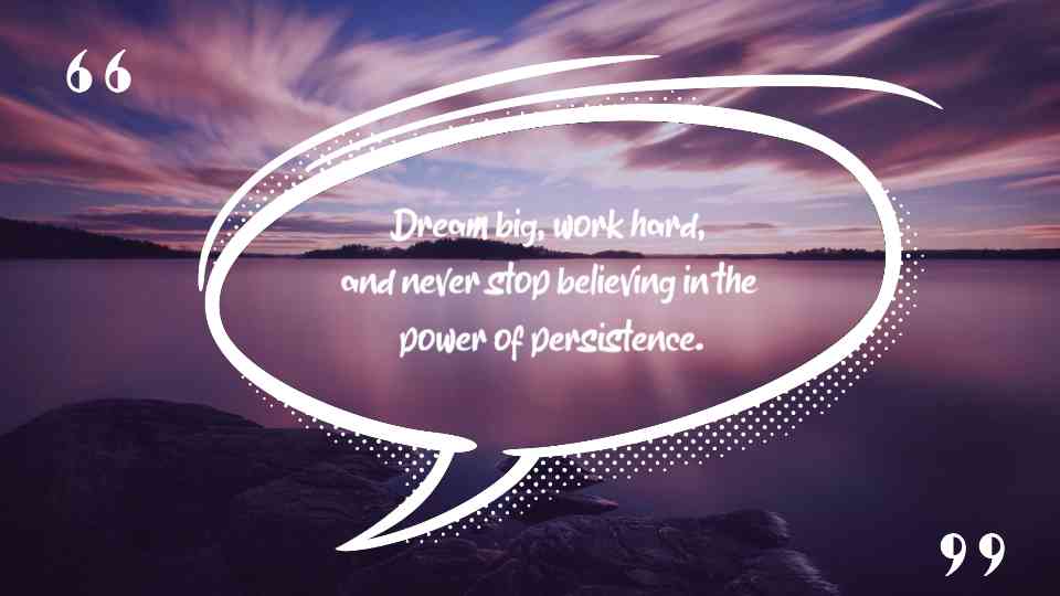 Persistence and Success Inspirational Template