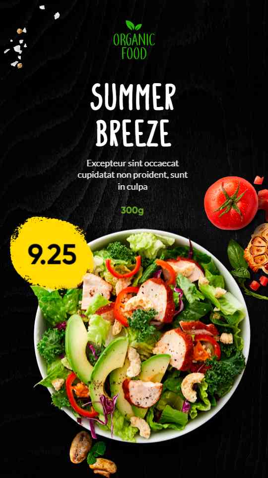 Fresh Organic Salad Bowl Menu
