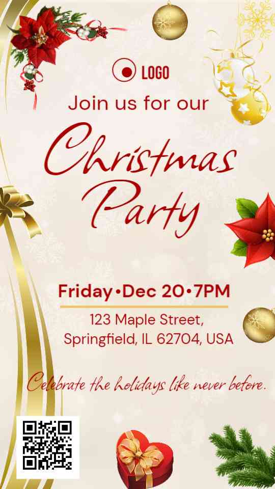 Elegant Christmas Party Invitation Template