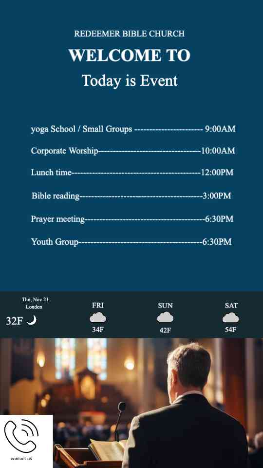 Today’s Church Schedule