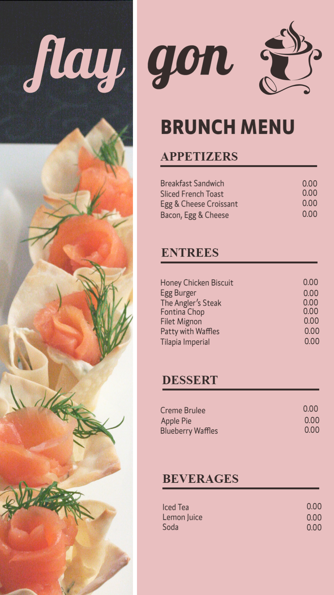 Gourmet Brunch & Signature Dishes Menu