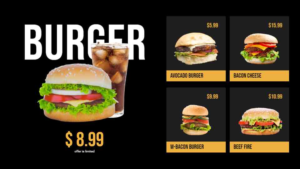 Bold Burger Deals Display
