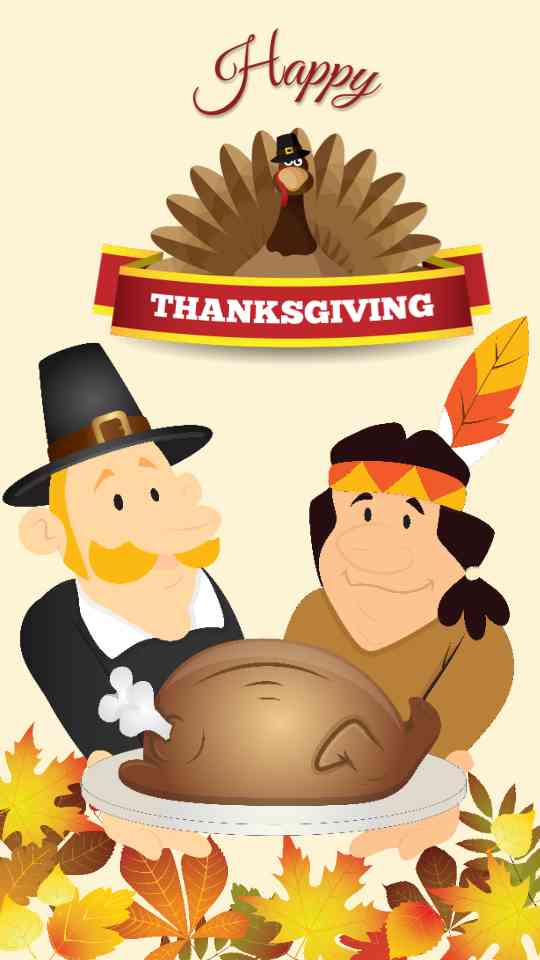 Editable Pilgrim and Native Thanksgiving Card Template