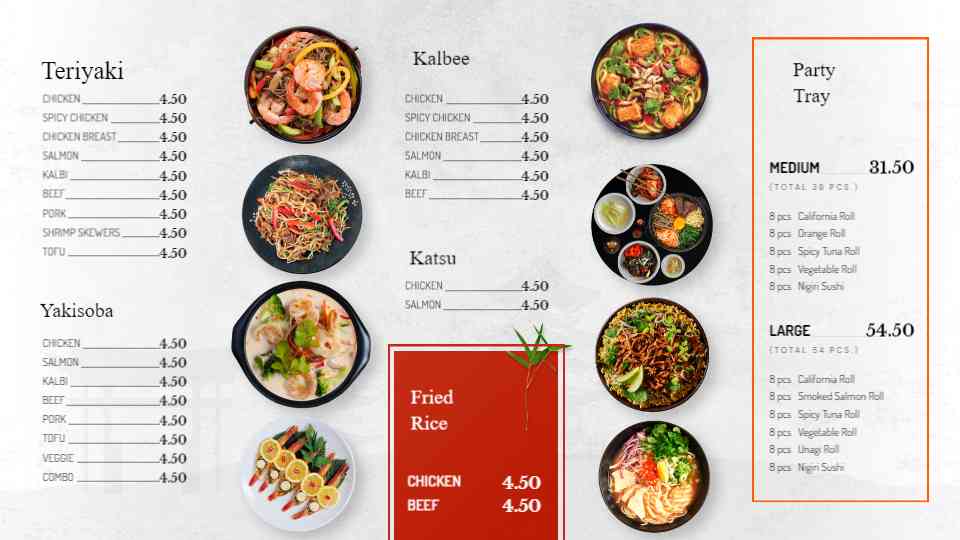 Modern Teriyaki House Menu