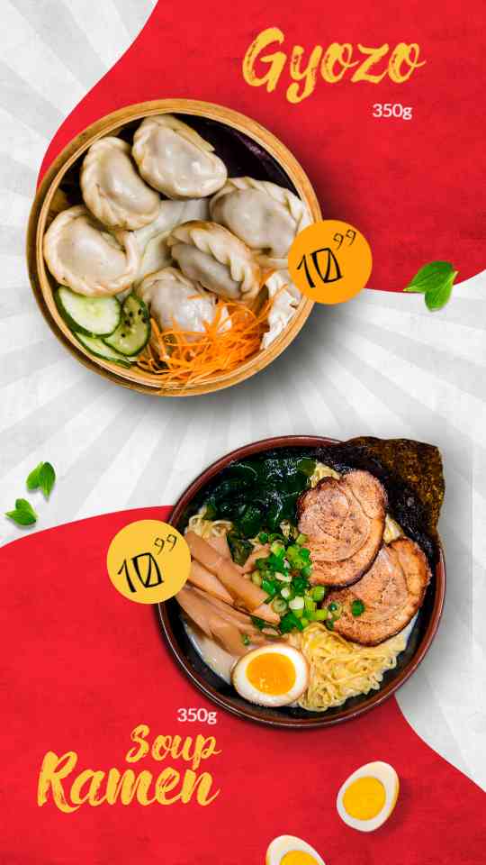 Classic Ramen & Dumpling Menu Display